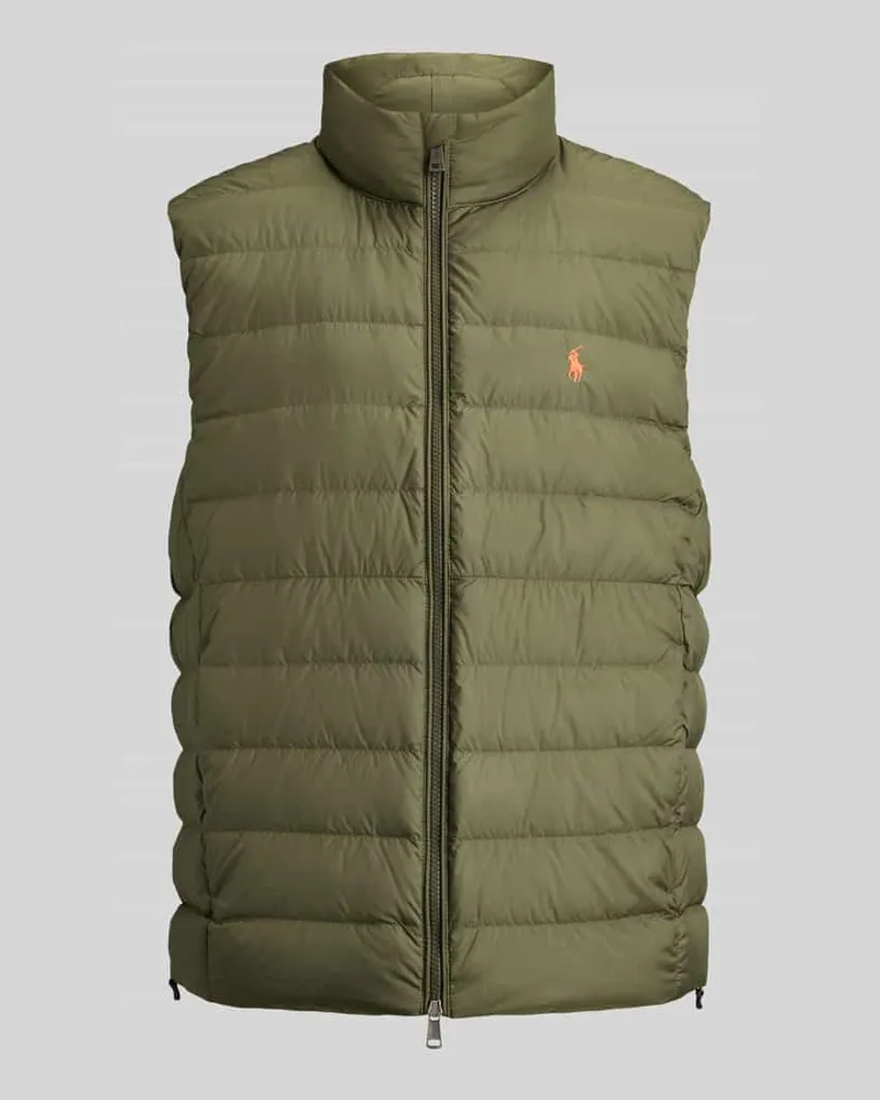 Ralph Lauren Regular Fit Weste mit Logo-Stitching Oliv