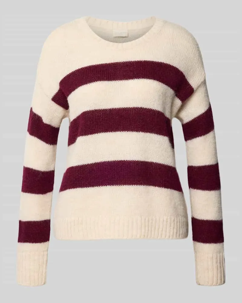 Milano Italy Strickpullover mit Rundhalsausschnitt Dunkelrot