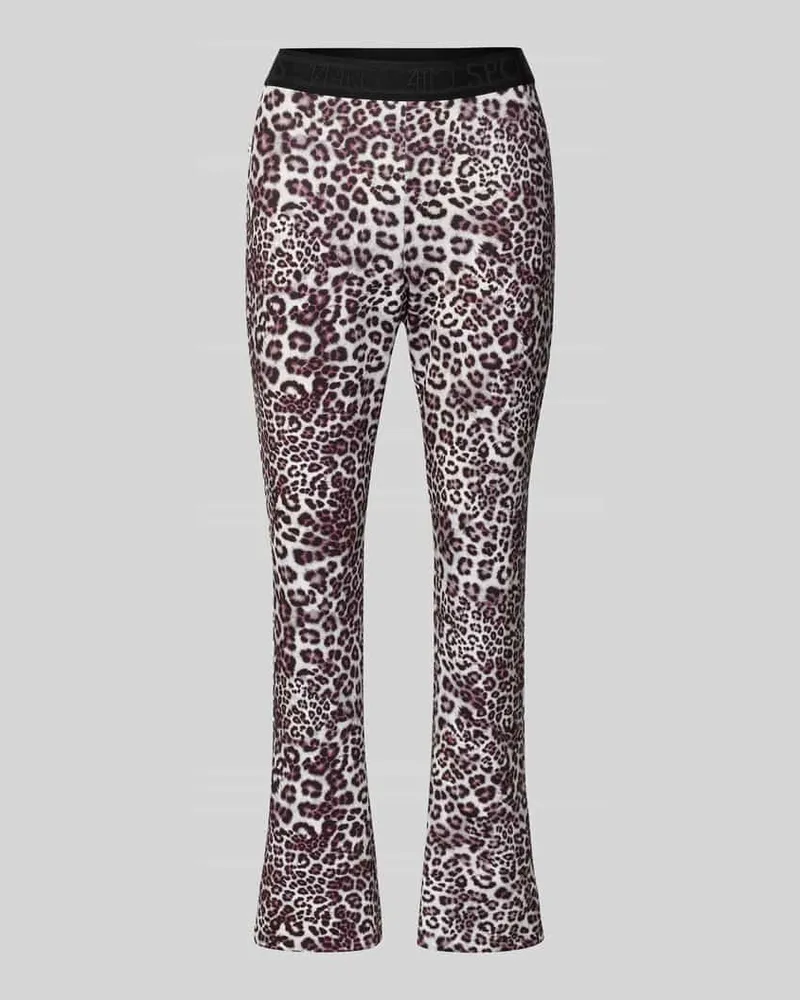 Marc Cain Flared Fit Stoffhose mit Allover-Animal-Print Sand