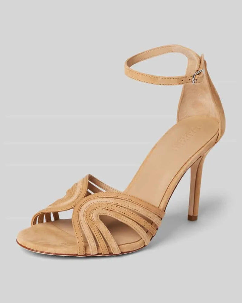 Ralph Lauren Sandalette mit Pfennigabsatz Modell 'ALLIE Sand