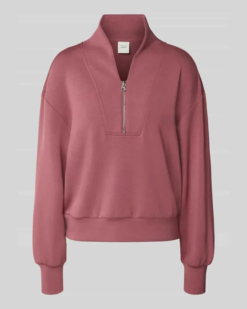 Varley Sweatshirt mit Stehkragen und Reißverschluss Modell 'davidson Dunkelrot