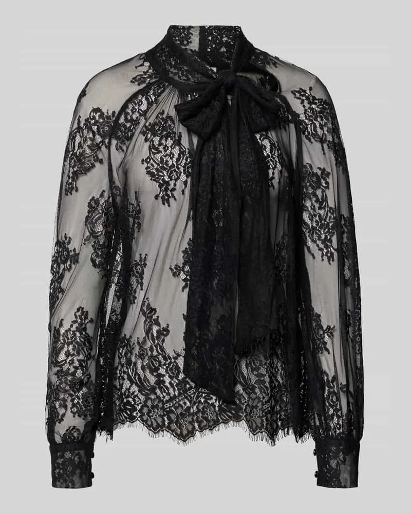 Milano Italy Blusenshirt aus Spitze Black