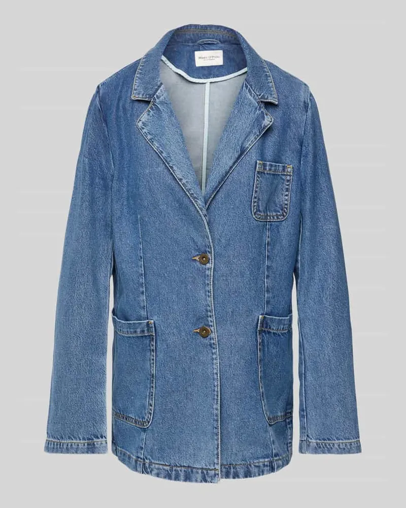 Marc O'Polo Oversized Jeansblazer aus Lyocell-Baumwoll-Mix Blau