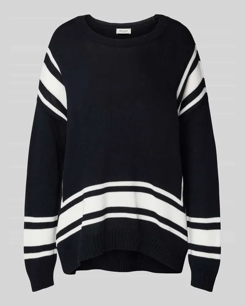 Maerz Oversized Strickpullover mit Rundhalsausschnitt Marine