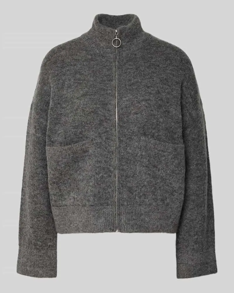Selected Loose Fit Cardigan aus Woll-Mix Modell 'SIA Dunkelgrau