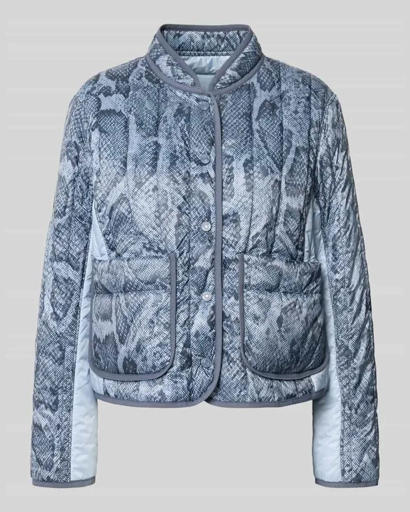 Marc Cain Regular Fit Jacke in Stepp-Optik mit Stehkragen Hellblau