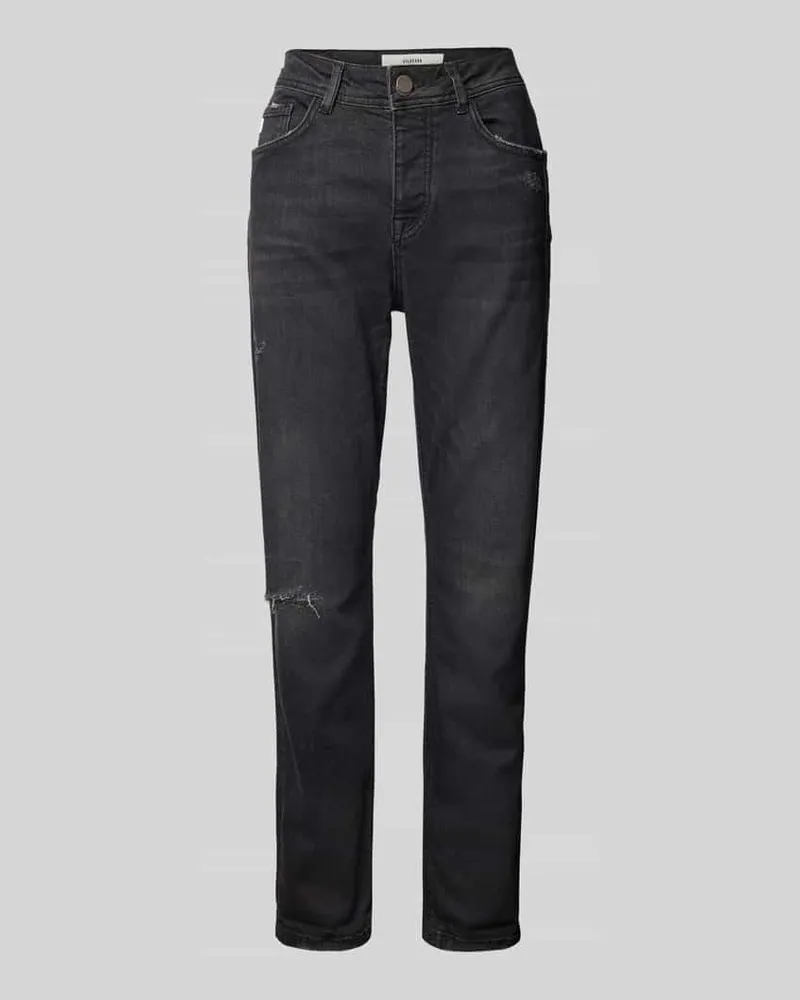 Goldgarn Slim Fit Jeans im Destroyed-Look Graphit