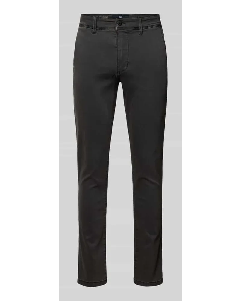 Lerros Slim Fit Chino mit Gürtelschlaufen Dunkelgrau