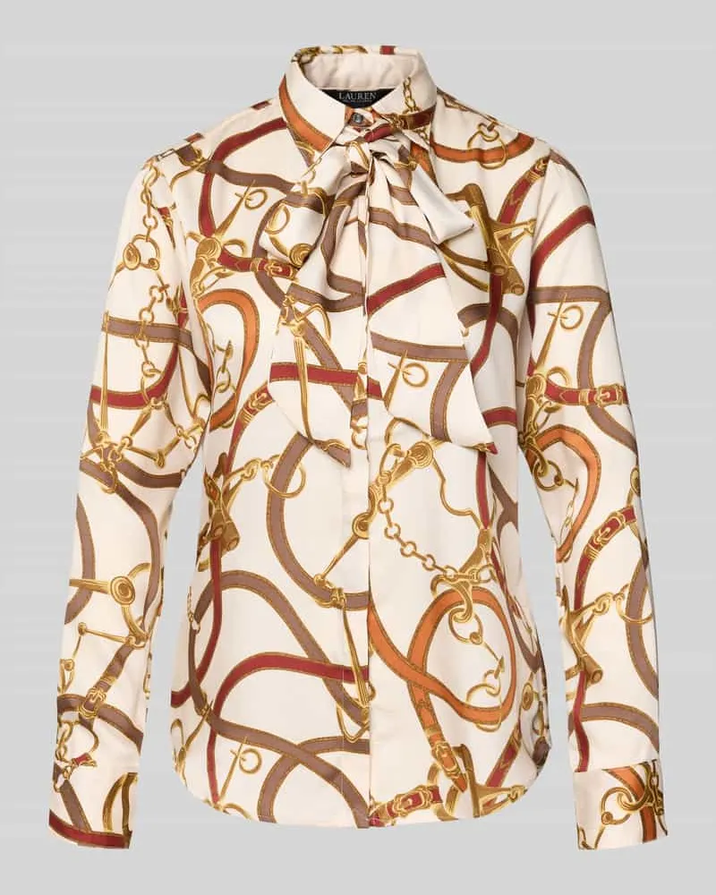 Ralph Lauren Regular Fit Schluppenbluse mit verdeckter Knopfleiste Ecru