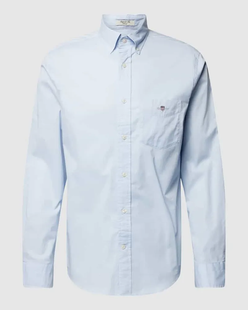 Gant Regular Fit Freizeithemd mit Brusttasche Modell 'POPLIN Hellblau