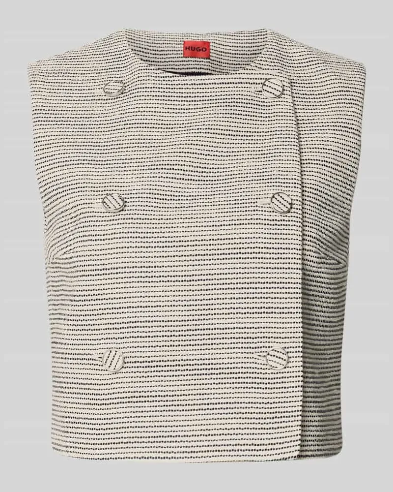 HUGO BOSS Regular Fit Kurzblazer mit Allover-Muster Modell 'AWINEA Offwhite