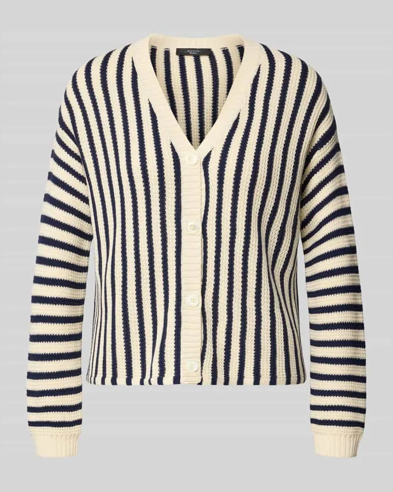 Max Mara Regular Fit Strickjacke aus reiner Baumwolle Modell 'NICCHIA Dunkelblau