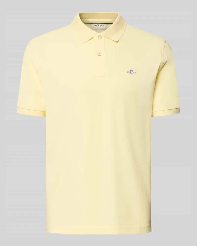 Gant Slim Fit Poloshirt mit Logo-Stitching Hellgelb