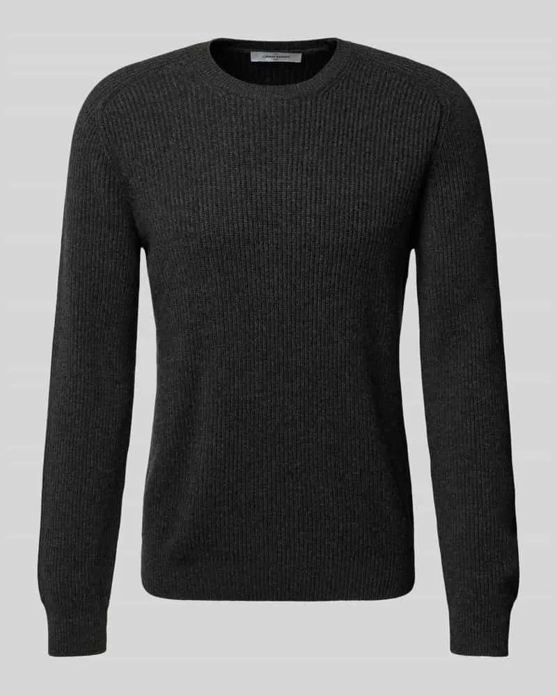 Gran Sasso Strickpullover aus Schurwoll-Mix mit Kaschmir-Anteil Anthrazit
