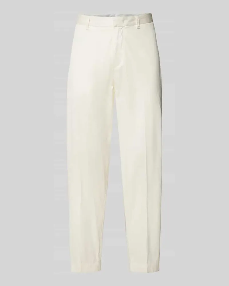 Emporio Armani Regular Fit Stoffhose mit Bügelfalten Offwhite