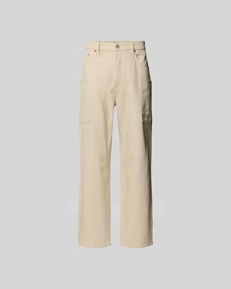 Kenzo Straight Fit Jeans mit Cargo-Taschen Offwhite