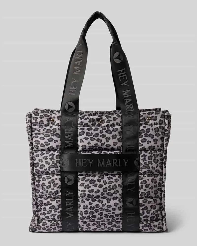 Hey Marly Shopper mit Label-Print Modell 'Best Buddy Mittelgrau