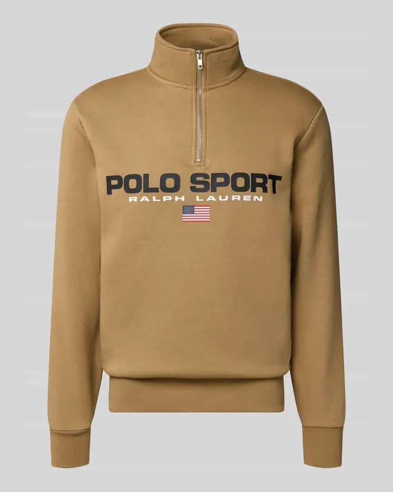 Ralph Lauren Sweatshirt mit Label-Print Khaki