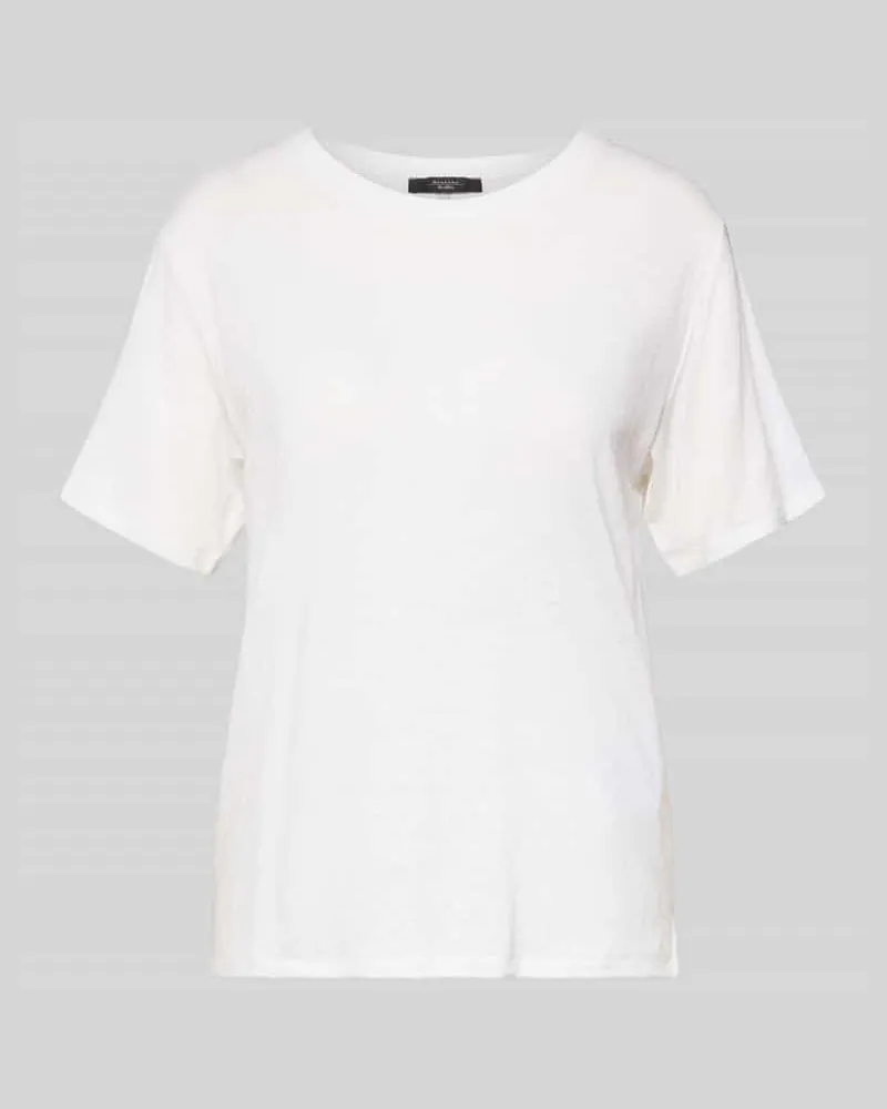 Max Mara Regular Fit T-Shirt aus Leinen-Mix Modell 'PELOTA Weiss