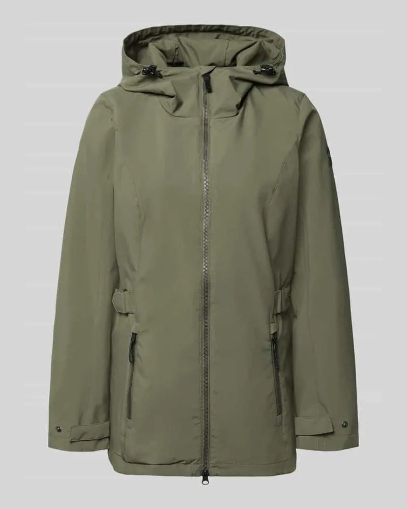 G.I.G.A. DX Regular Fit Regenmantel mit Logo-Detail Oliv