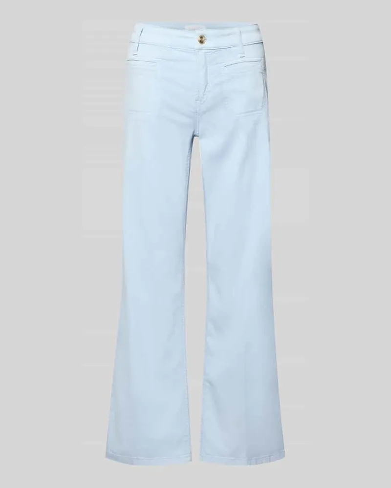 Cambio Cropped Jeans mit Bügelfalten und Eingrifftaschen Hellblau