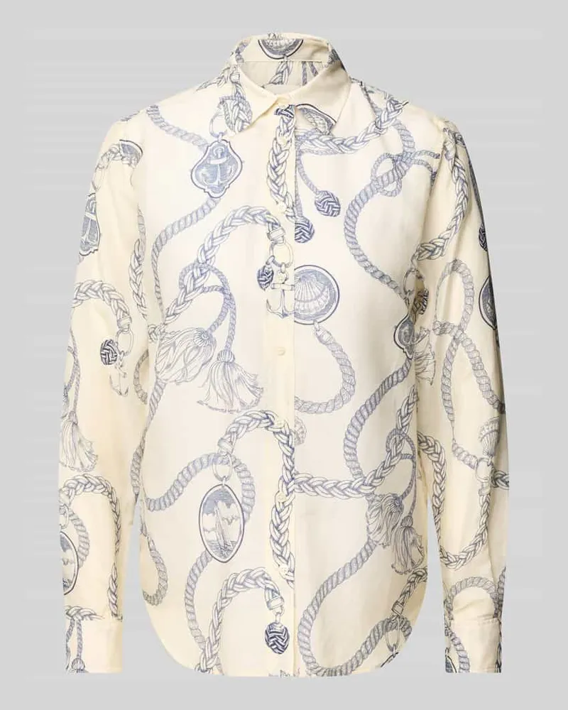 Gant Regular Fit Bluse aus Baumwoll-Seiden-Mix Offwhite