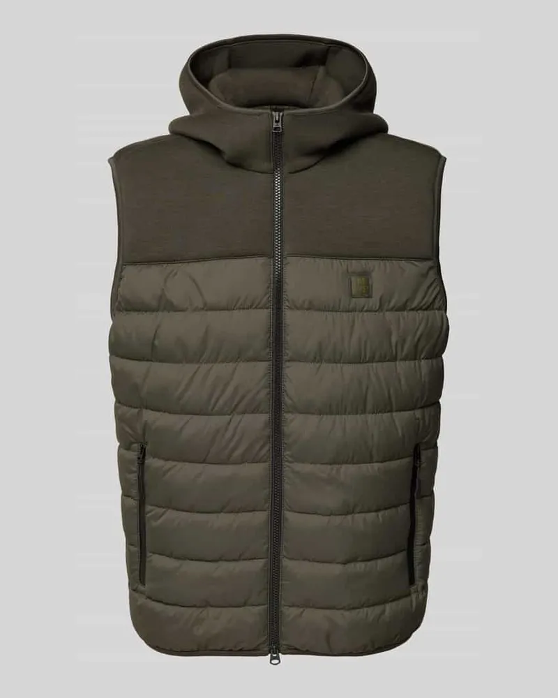 Marc O'Polo Regular Fit Steppweste aus einer Ripstop-Scuba-Kombination Oliv
