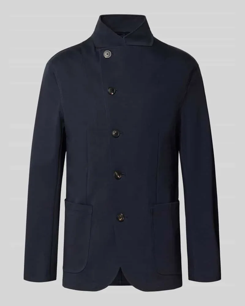 Emporio Armani Regular Fit Jacke aus Modal-Baumwoll-Mix mit Woll-Anteil Marine