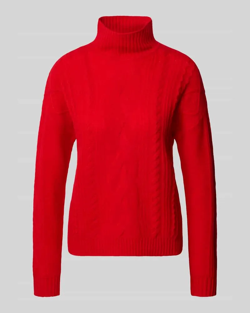 Christian Berg Kaschmirpullover mit Zopfmuster Rot
