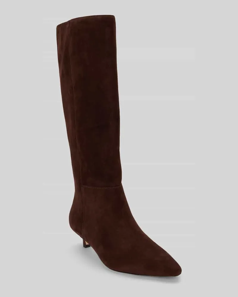 Ralph Lauren Stiefel aus echtem Veloursleder mit Logo-Detail Dunkelbraun