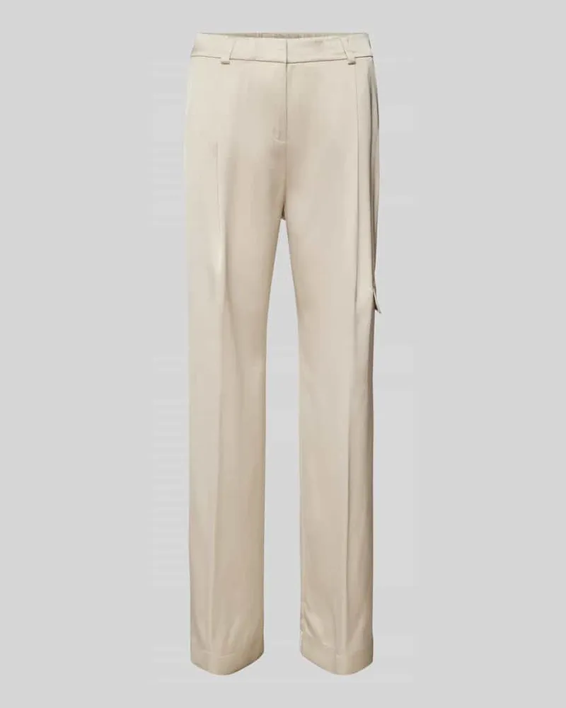 COMMA Regular Fit Bundfaltenhose mit Cargotasche Sand
