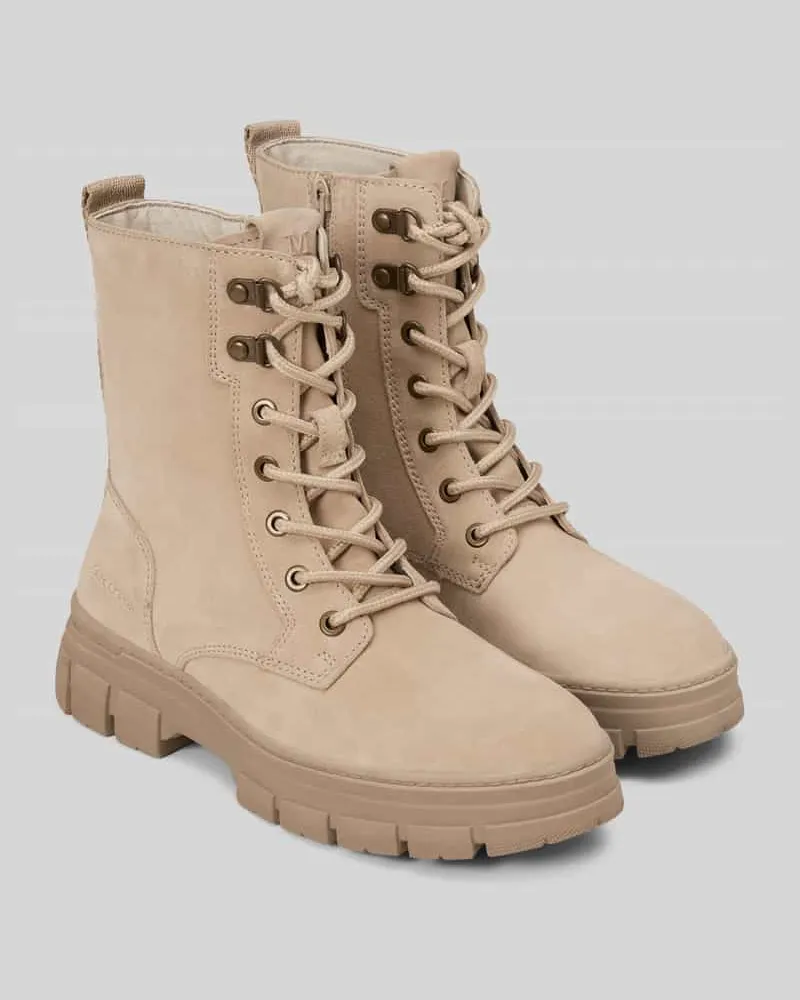 Marc O'Polo Boots aus Rindsvelours mit Profilsohle Modell 'Josy 2 Taupe