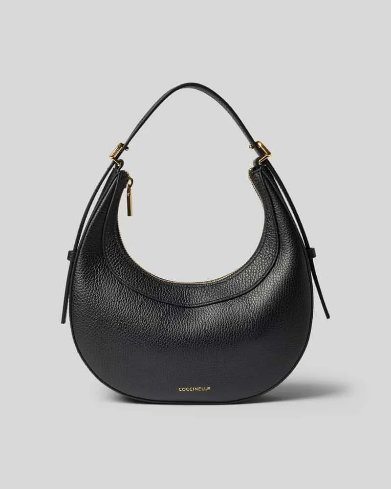 Coccinelle Shoulder Bag mit Strukturmuster Modell 'Whisper Black