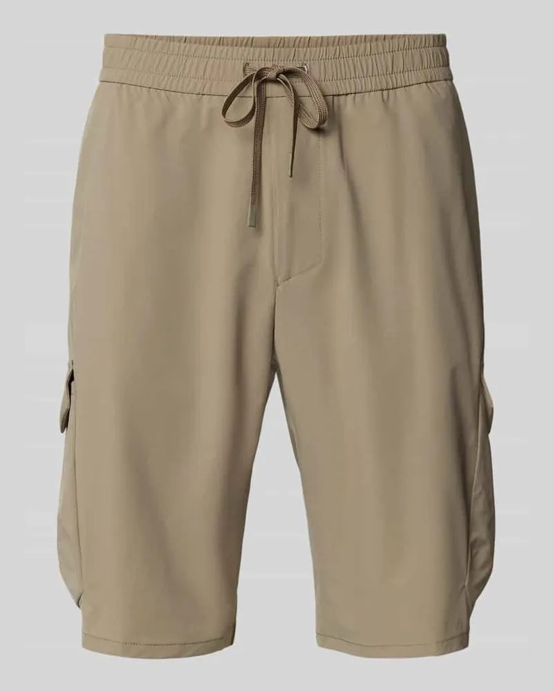 HUGO BOSS Tapered Fit Bermudas mit Cargotaschen Khaki