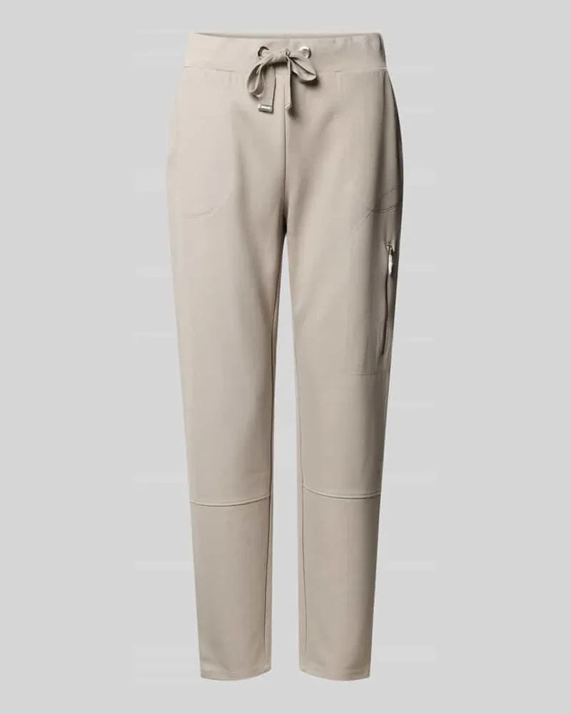 monari Stoffhose aus Viskose-Mix mit Reißverschlusstasche Taupe
