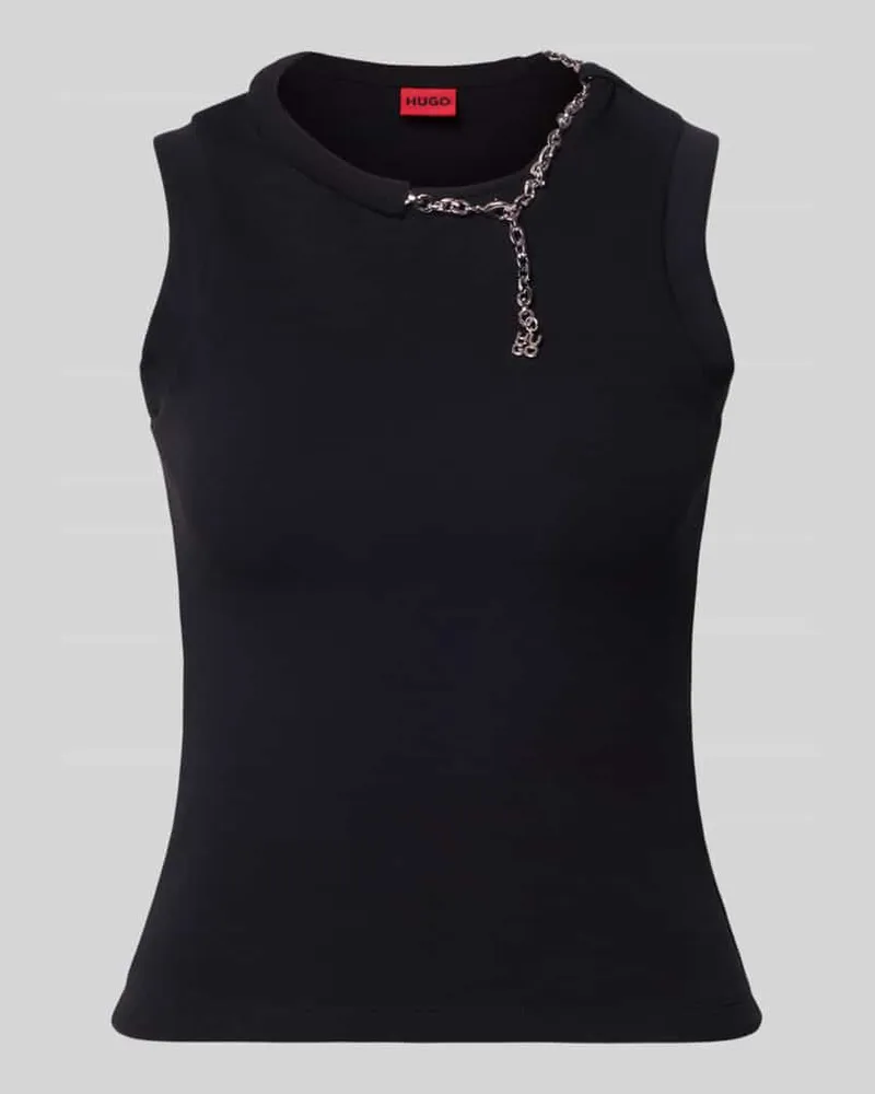 HUGO BOSS Slim Fit Top aus Baumwoll-Mix Modell 'Delolly Black