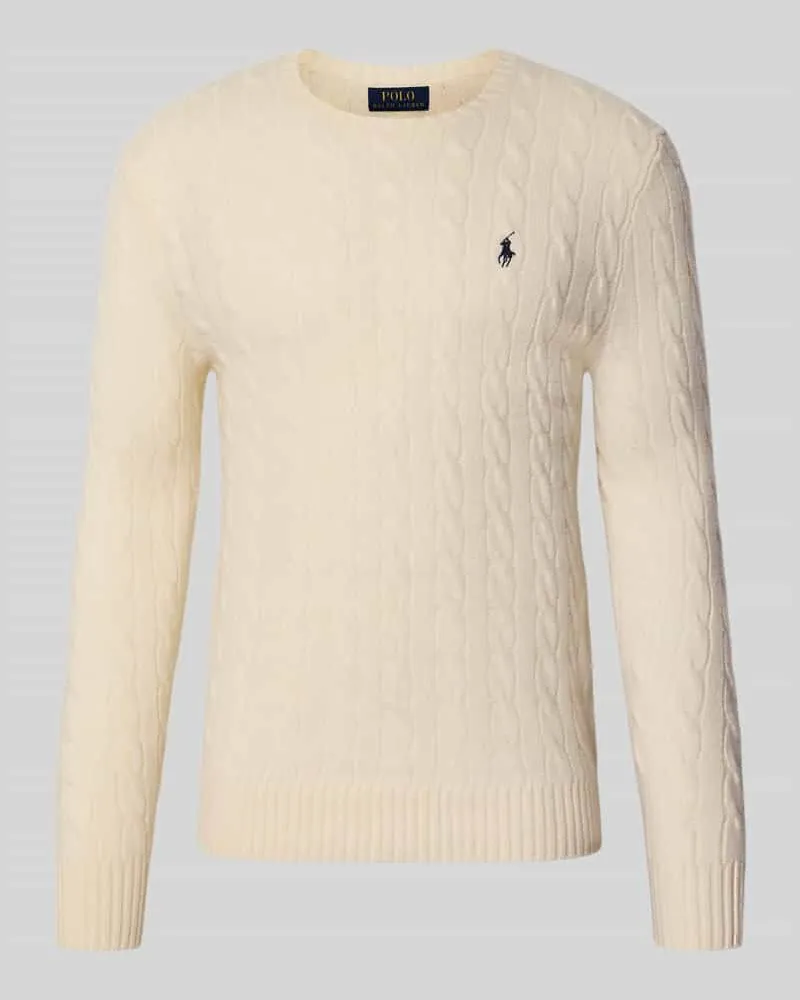 Ralph Lauren Regular Fit Pullover aus Woll-Kaschmir-Mix Ecru