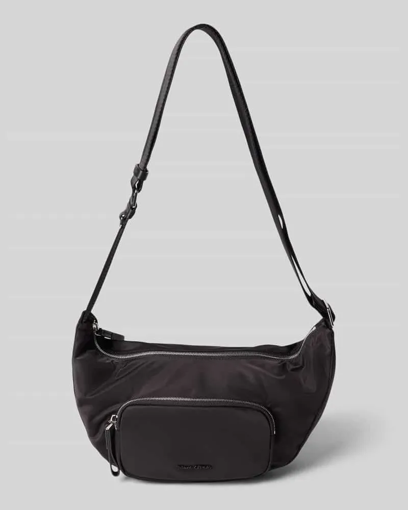 Marc O'Polo Umhängetasche mit Echtem Rindsleder Besatz Modell 'NANJA Black