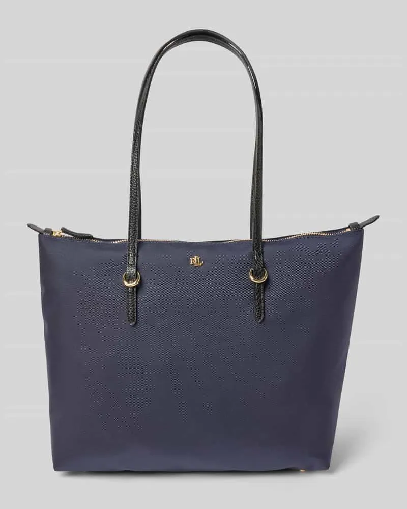 Ralph Lauren Tote Bag mit Label-Applikation Modell 'KEATON Dunkelblau