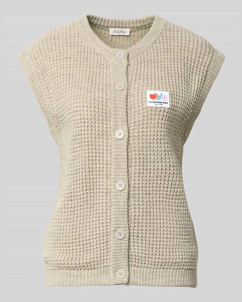 American Vintage Strickweste mit Strukturmuster Modell 'CRASHWAY Mittelgrau