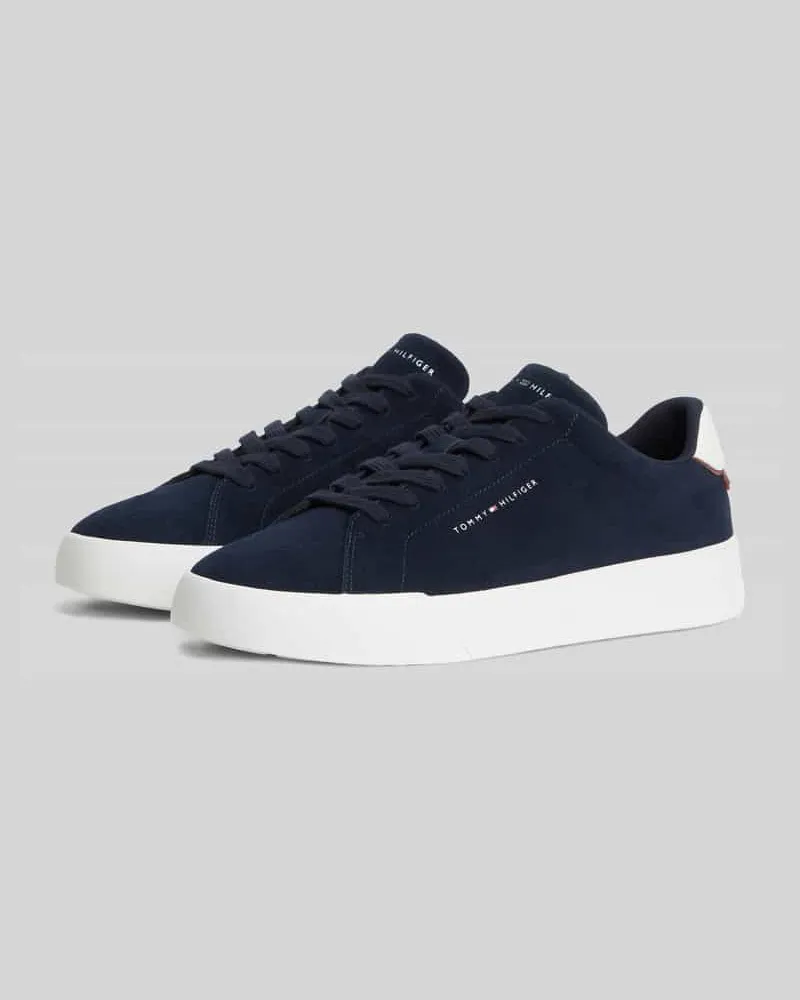 Tommy Hilfiger Sneaker aus echtem Leder mit Label-Schriftzug Marine