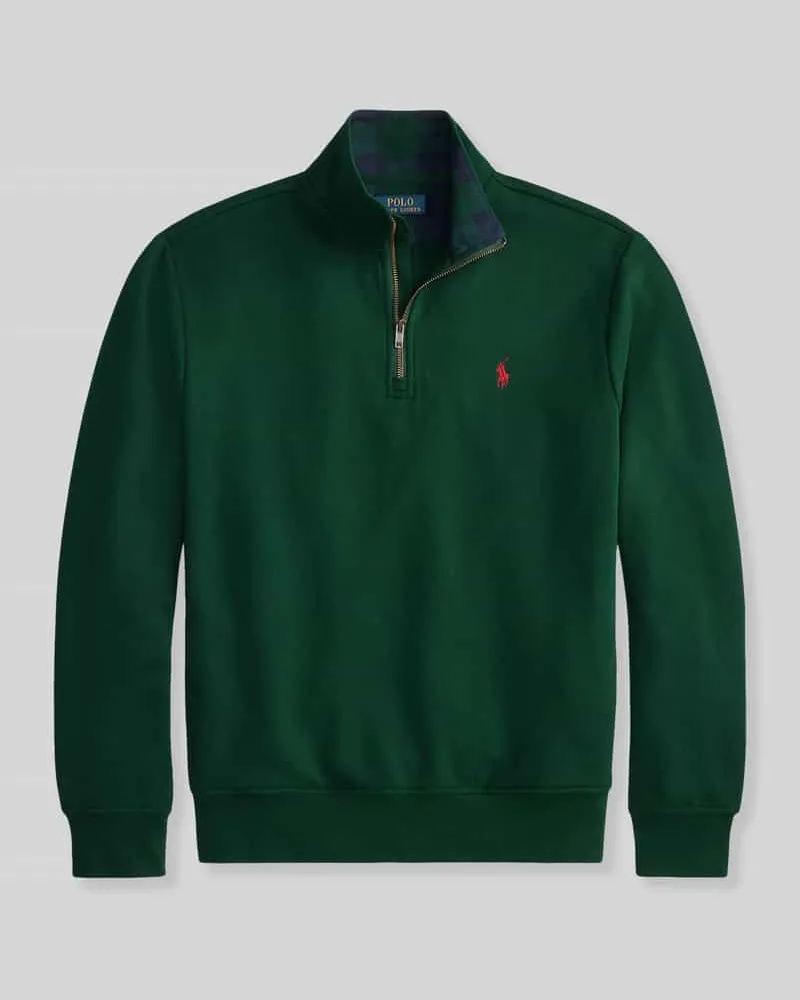 Ralph Lauren Sweatshirt mit Troyerkragen Dunkelgruen