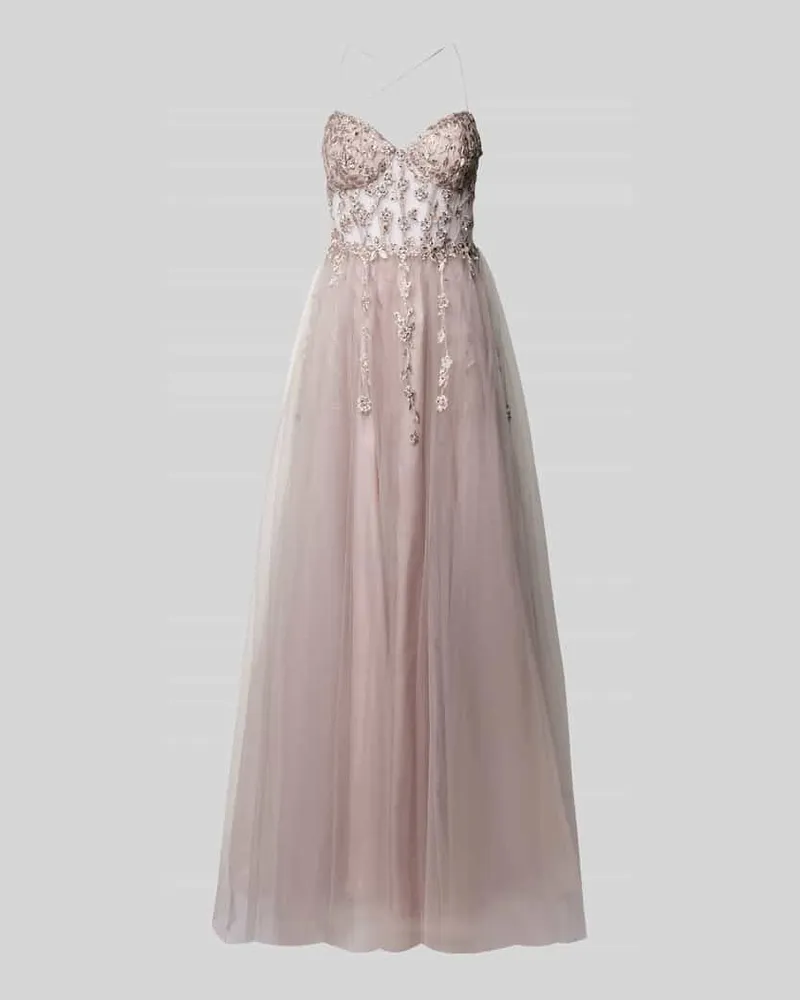 Unique Abendkleid mit Spitzenbesatz Rose