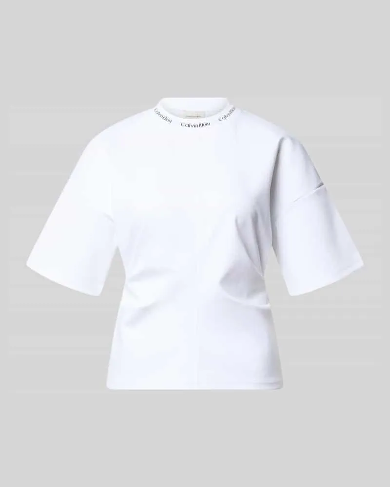 Calvin Klein Comfort Fit T-Shirt mit Label-Schriftzug Weiss