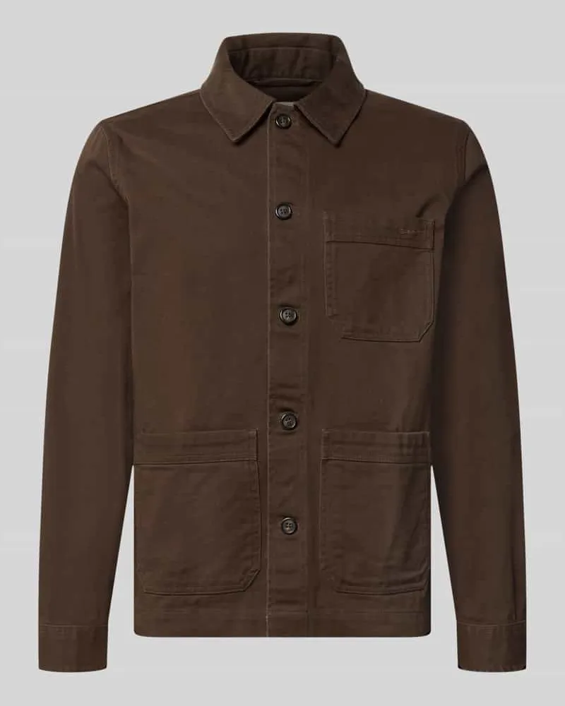 Gant Regular Fit Freizeithemd aus reiner Baumwolle Dunkelbraun