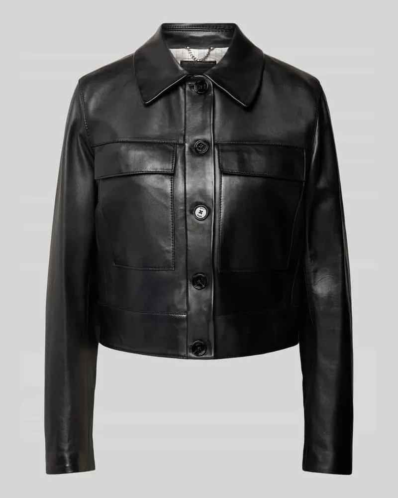 HUGO BOSS Lederjacke aus echtem Leder Modell 'Sadenia Black