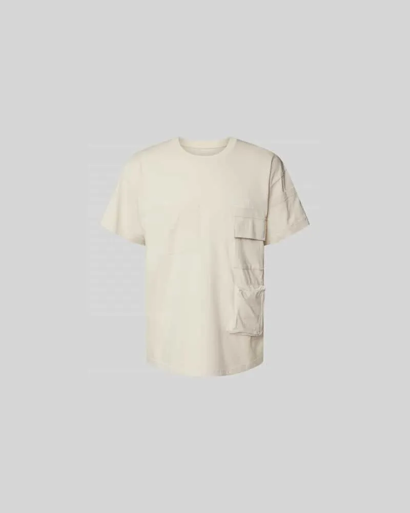 Maison Margiela T-Shirt mit Pattentasche Offwhite