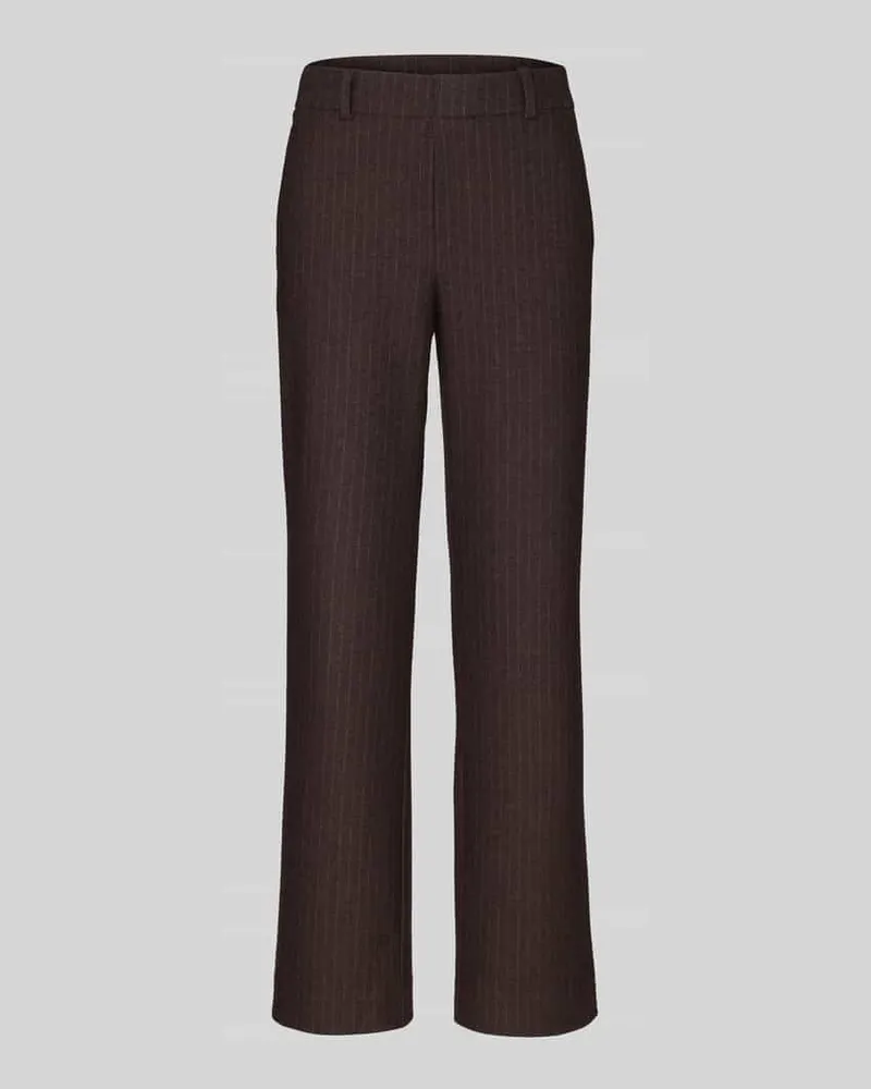 SteHmann Wide Leg Hose mit Gürtelschlaufen Modell 'Fenja Mittelbraun