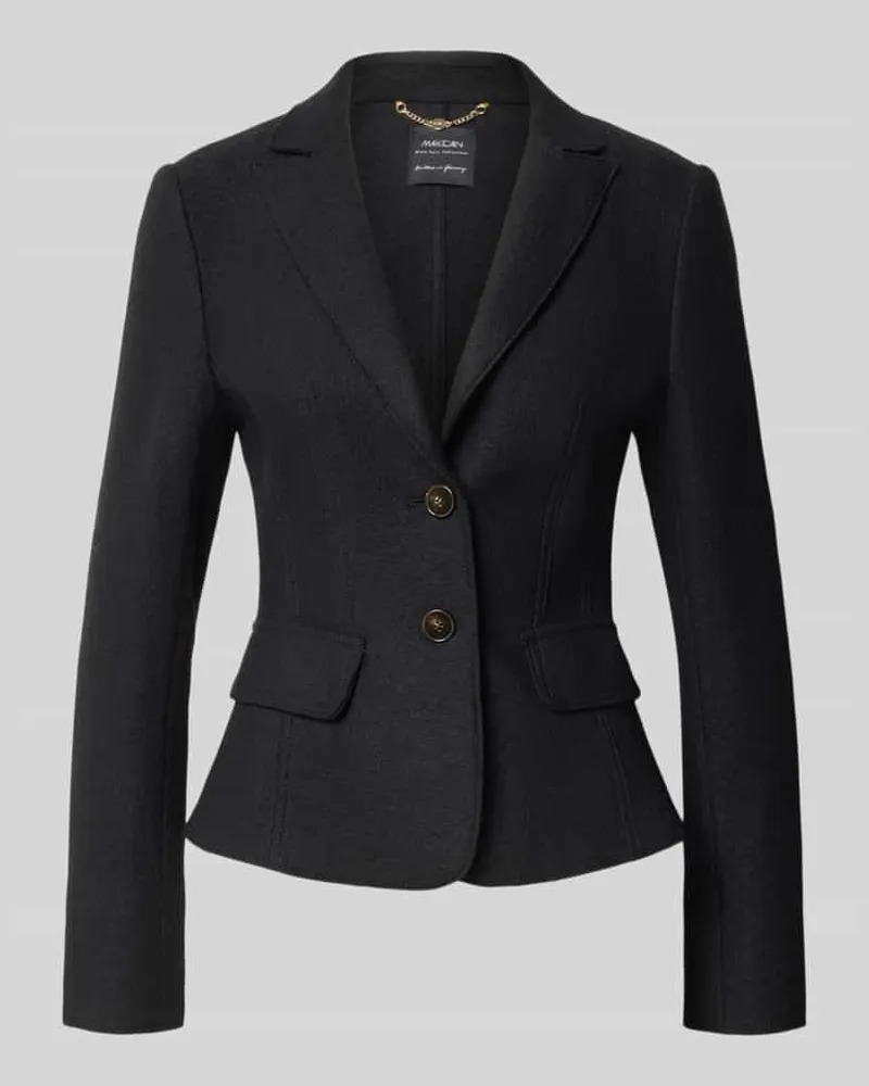 Marc Cain Slim Fit Blazer aus Schurwolle mit Pattentaschen Black
