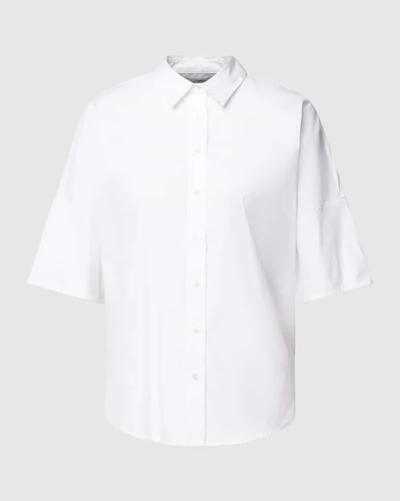 tonno e panna Bluse in unifarbenem Design Weiss
